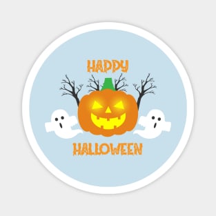 Happy Halloween - Ghost and Pumpkins Magnet